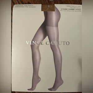 Vince Camuto Control Top Panty Enhanced Toe Hosiery, Size: G/H, Nude